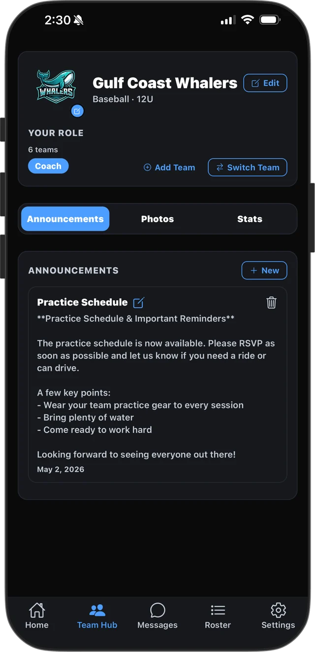 Captain team announcements